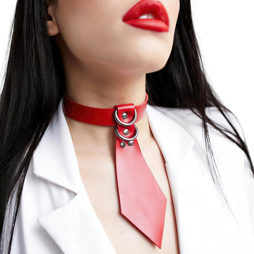Women's Fetish Choker with Tie / Sexy Faux Leather Collar / BDSM Neck Accessories - EVE's SECRETS